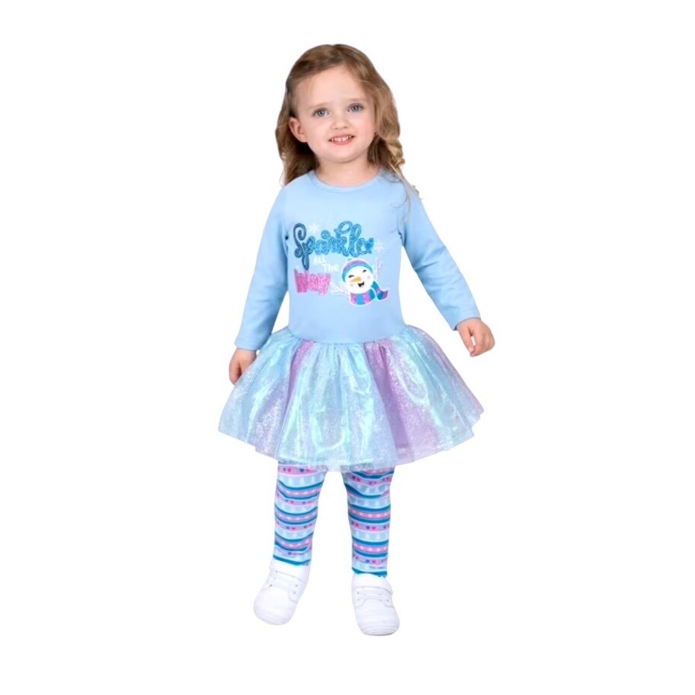 Counting Daisies Baby Girl's Long Sleeve Tutu & Legging Holiday 2pcs Set Sz 18M